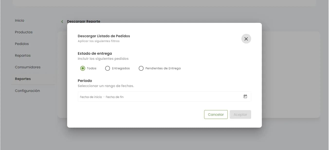 Como baixar pedidos para Excel ou Sheets