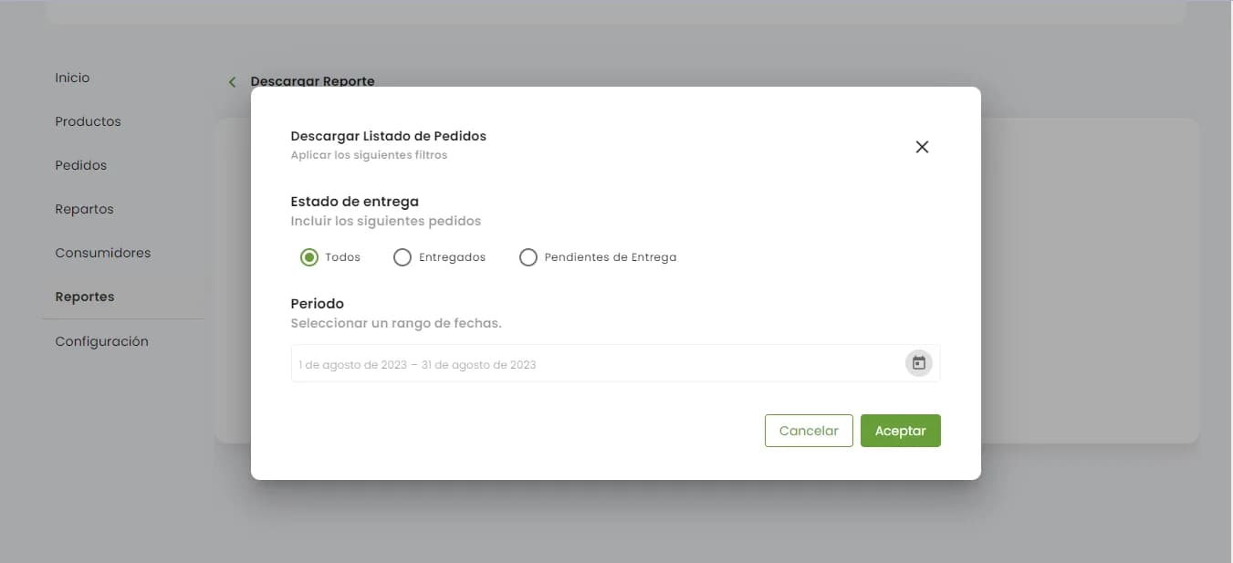 Como baixar pedidos para Excel ou Sheets